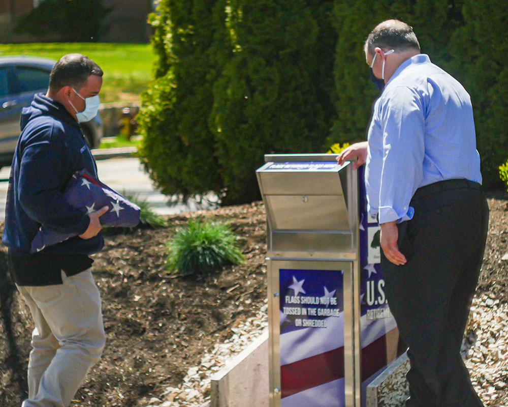 American Security Cabinets Properly dispose of Worn Flags with Flag Drop Box