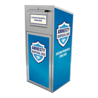 Large Amnesty Drop Box (28 Gallon) Stainless Steel - Amnesty Discreet Theme Blue