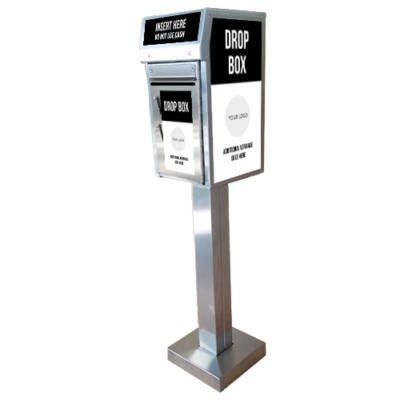 Small Payment Drop Box (500) Walk Up, On Concrete, Wide Slot