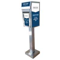 Small Payment Drop Box (500) Walk Up, On Concrete, Wide Slot