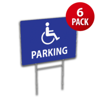 Handicap Parking Corrugated Plastic Yard Sign (6 Pack)