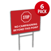 No Campaigning Corrugated Plastic Yard Sign (6 Pack)