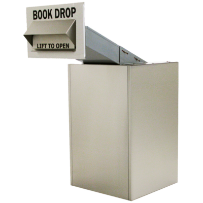 Large Through-Wall Library Book Return (810) with Book Truck