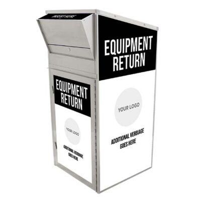 Large Equipment Return Box (810) with Depressible Floor