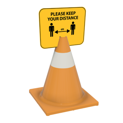 Distance Corrugated Plastic Cone Sign (6 Pack)