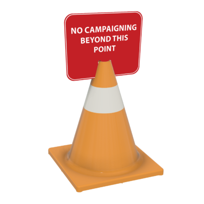 No Campaigning Corrugated Plastic Cone Sign (6 Pack)
