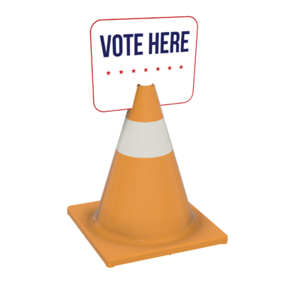 Vote Here Corrugated Plastic Cone Sign (6 Pack)