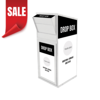 Large Payment Drop Box (710) with Plastic Collection Tote, White Powder Coat