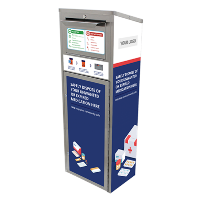 Medium Medication Disposal Drop Box (20 Gallon) Stainless Steel
