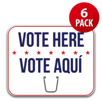 Vote Here / Vote Aquí Corrugated Plastic Cone Sign (6 Pack)