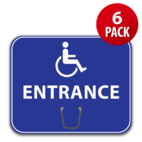 Handicap Entrance Corrugated Plastic Cone Sign (6 Pack)
