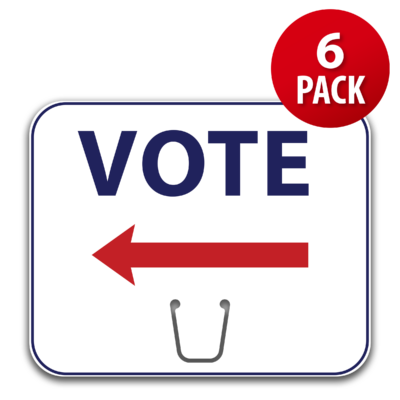 Vote Corrugated Plastic Cone Sign with Arrow – Left (6 Pack)