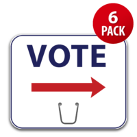 Vote Corrugated Plastic Cone Sign with Arrow -Right (6 Pack)
