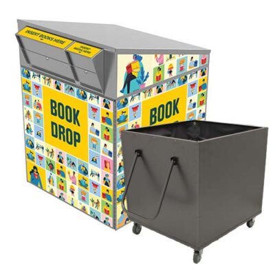 Extra Large Double Book and Media Library Return (1010) with Book Truck