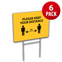 Distance Corrugated Plastic Yard Sign (6 Pack)