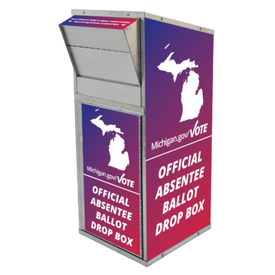 State of Michigan Large Ballot Drop Box (710) with Plastic Collection Tote